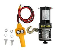 Zonizforceal 12V 2000LB Electric Winch, Vehicle Electric Winch with 1.6HP Motor and Wired Handle Switch, 6m Steel Cable 2 Stage Planetary Gear Winch for ATV UTV Trailer Recovery, Rainproof Trac