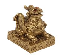 Zonizforceal Adornos de latón con Fina Talla y Acabado Retro, decoración de Escritorio de Feng Shui para la Oficina, Estatua de la Suerte Hecha a Mano para el salón, Regalo para la inauguración