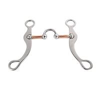 Zonizforceal Bocado de Acero Inoxidable con Anillo Grueso y Suelto y Rodillo en la Boca para Caballos, bozal de Hierro Dulce, bocado antirrobo y no tóxico para Potros, Longitud de 125 mm con