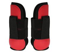 Zonizforceal Botas para tendón de Caballo, Suaves, evitan resbalones, fáciles de Pegar, con Carcasa de PU, para Caballos, 1 par (Patas Delanteras Rojas Medianas)