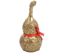 Zonizforceal Calabaza de latón, Escultura Artesanal China de la Buena Fortuna; decoración de Calabaza de latón según el Feng Shui; pequeña Pieza de Arte Colgante para Pared con diseño de Base