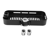 Zonizforceal Estante de almacenamiento para barra de ducha en negro mate con altura ajustable y soporte para cabezal de ducha, bandeja de almacenamiento para baño para champú y artículos de toc