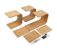 Zonizforceal Estantería en Forma de S, estantería de pie de Gran Capacidad, Estante de Almacenamiento Decorativo Moderno con Esquinas Redondeadas para Sala de Estar, Dormitorio y Oficina (3 Niveles)