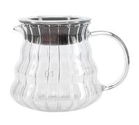 Zonizforceal Jarra de café de vidrio de borosilicato alto, hervidor para de goteo con mango antiescaldante y soporte de goteo de caucho, tetera resistente al calor para uso en el hogar (300ml)