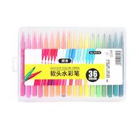 Zonizforceal Set de 36 plumas de acuarela de punta suave, pincel de acuarela con punta flexible, materiales de arte lavables para niños y adultos, ideales para pintura, bocetos, caligrafía y
