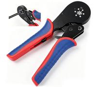 ZONJIE Alicates de crimpado - 0,08-16 mm²/30-5AWG, herramienta para terminales de alambre aislados, estructura de trinquete, mandíbulas cuadriláteras