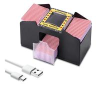 ZONJIE Máquina barajadora automática de cartas de 4 barajas, barajador electrónico de cartas de póquer de casino, funciona con USB/pilas -1-4 clasificador de cartas barajado, accesorios de