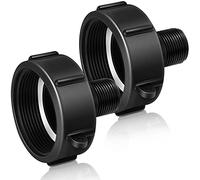 Zonon 2 unidades 275 330 IBC - Adaptador de tanque para manguera de jardín, conector de manguera de jardín, manguera de tanque de agua, adaptador macho para manguera de jardín, conexión de tanque de agua IBC, 2 pulgadas a 3/4