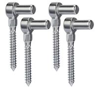 Zonon 4 bisagras de puerta de acero inoxidable para vallas de madera de granja, 4-1/2 pulgadas, moldura de una pieza M16, pernos de bisagra de gancho con agujero de diámetro 5/8 ajustable (4.33 x 1.97