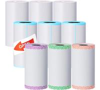 Zonon 9 Rollos de Papel Térmico Mini para Impresora P1 Peripage Serie A6 Pegatina Imprimible Autoadhesiva 57 X 30 mm (Color Elegante)