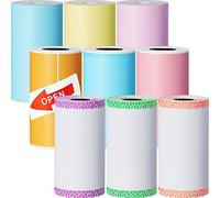 Zonon 9 Rollos Papeles de Impresora Térmica Mini Rollo de Papel Pegatina Imprimible Autoadhesiva Compatible con Mini Impresora P1 Peripage Serie A6, 57 x 30 mm (Color Clásico)