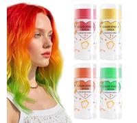 Zonoori Juego de 4 tizas para el pelo, color temporal lavable, para niños y adultos, tiza no pegajosa para carnaval, boda, carnaval - rojo/amarillo/naranja/verde