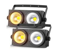 ZonQoonz 2PCS 200W CO Par LED, 3200K-8000K Foco Escenario Blanco Frío/Cálido Efecto con Activación por Sonido, Foco Par Teatro para Iglesia Discoteca Boda Iluminación de Audiencia Halloween Navidad