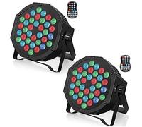 ZonQoonz 2PCS RGB Focos Par LED Bateria, 36 LED Luces de Escenarios Recargable con Control Remoto, Iluminación Discoteca Exterior para DJ Boda Fiesta Iglesia Halloween Navidad