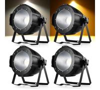ZonQoonz 4PCS 100W COB Par LED Blanco Frío/Cálido Luz de Escenario, Foco Escenario con DMX512/Maestro-Esclavo, Luz de Foco Estroboscópica para Fotografía, Iglesia, Cumpleaños, Boda, DJ, Discoteca