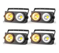 ZonQoonz 4PCS 200W COB Par LED, 3200K-8000K Foco Escenario Blanco Frío/Cálido Efecto con Activación por Sonido, Foco Par Teatro para Iglesia Discoteca Boda Iluminación de Audiencia Halloween Navidad