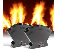 ZonQoonz Lanzallamas, 2 unidades, 200 W, proyector de llama triple con controlador DMX, Dj Jet Flame Machine para conciertos, espectáculos, fiestas, Halloween, Navidad, eventos deportivos