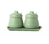 ZONSHJDKR Azucarero Azucarero con tapa, azucarero, salero, condimentos, tarro for azúcar, azucarero, tarro for especias (verde)(2 Green)