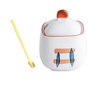 ZONSHJDKR Azucarero Azucarero con tapa y cuchara, tarro for azúcar, azucarero, especiero, salero y condimentos (300 ml)(E)