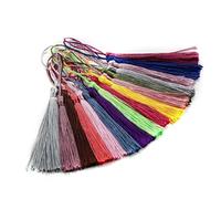ZONSHJDKR Borlas 15 Piezas de borlas de Seda con Cuerda Colgante for llaveros, Pendientes, Ganchos, fabricación de Colgantes, Accesorios(Pink)