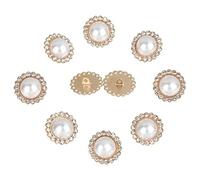 ZONSHJDKR Botones para Ropa 10 Botones de aleación con Brillantes Diamantes imitación for Ropa, Manualidades, Costura, Accesorios Hechos a Mano, Dorados, 17 mm(Gold 21mm)