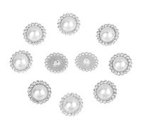 ZONSHJDKR Botones para Ropa 10 Botones de aleación con Brillantes Diamantes imitación for Ropa, Manualidades, Costura, Accesorios Hechos a Mano, Dorados, 17 mm(Silver 21mm)