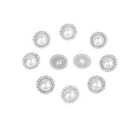 ZONSHJDKR Botones para Ropa 10 Botones de aleación con Brillantes Diamantes imitación for Ropa, Manualidades, Costura, Accesorios Hechos a Mano, Dorados, 17 mm(Silver 15mm)