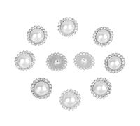 ZONSHJDKR Botones para Ropa 10 Botones de aleación con Brillantes Diamantes imitación for Ropa, Manualidades, Costura, Accesorios Hechos a Mano, Dorados, 17 mm(Silver 19mm)