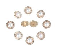 ZONSHJDKR Botones para Ropa 10 Botones de aleación con Brillantes Diamantes imitación for Ropa, Manualidades, Costura, Accesorios Hechos a Mano, Dorados, 17 mm(Gold 19mm)
