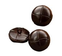 ZONSHJDKR Botones para Ropa 3 Botones Vintage de Cuero Genuino Hechos a Mano, Accesorios Costura for Chaquetas, Abrigos, Color marrón(15mm (3pcs))