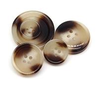 ZONSHJDKR Botones para Ropa Botones Grandes de Resina imitación Cuerno Negro for Ropa, suéter, Traje, Abrigo, decoración Vintage, Accesorios, n.° 3, 15 mm, 30 Unidades, 10(No.4 Brown,15mm 30pcs)