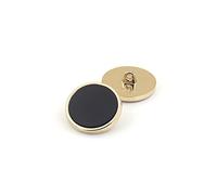 ZONSHJDKR Botones para Ropa Extensor de Superficie Plana Negra con Borde Dorado, botón metálico for Trajes, Abrigos y Uniformes, 16 mm/20 mm, Paquete 10(Gold+Black,16mm)