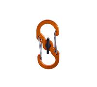 ZONSHJDKR Clips de Cremallera antirrobo 10 Uds mosquetón Camping con Cerradura Tipo S Mini Llavero Gancho(Orange Black Buckle)