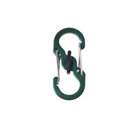 ZONSHJDKR Clips de Cremallera antirrobo 10 Uds mosquetón Camping con Cerradura Tipo S Mini Llavero Gancho(Green Black Buckle)