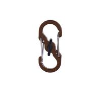 ZONSHJDKR Clips de Cremallera antirrobo 10 Uds mosquetón Camping con Cerradura Tipo S Mini Llavero Gancho(Brown Black Button)