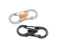 ZONSHJDKR Clips de Cremallera antirrobo 10 Uds mosquetón Camping con Cerradura Tipo S Mini Llavero Gancho(Black)