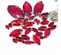 ZONSHJDKR Diamante de imitación 30 Piezas/Bolsa de Cristales Cristal Rojos Varios tamaños for Coser, decoración for Vestido Boda