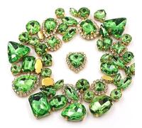 ZONSHJDKR Diamante de imitación 50 Piezas/Bolsa de Hebillas Cristal con Forma variada for Coser, for decoración Bodas, Ropa, Zapatos y Vestidos(Light En8)