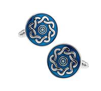 ZONSHJDKR Gemelos Traje de patrón clásico Circular Azul for cumpleaños de Hombre, Accesorios.