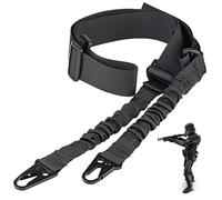 ZONSUSE 2 Punto Cabestrillo Eslinga de Arma táctica buttstock Sling Correa de sujeción Gunstock Eslinga de Airsoft Correa del Rifle Eslinga de Escopeta Rifle Sling Portafusiles para Pistola (Negro)