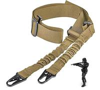 ZONSUSE 2 Punto Cabestrillo Eslinga de Arma táctica buttstock Sling Correa de sujeción Gunstock Eslinga de Airsoft Correa del Rifle Eslinga de Escopeta Rifle Sling Portafusiles para Pistola (Caqui)