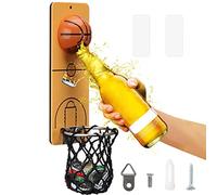 ZONSUSE Abrebotellas Magnético, Abridor de Pared de Metal Extraíble con Colector de Tapa, Regalo para Amantes de la Cerveza y Hombres, Uso como Decoración para Cocina, Patio, Bar (Baloncesto)