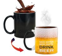 ZONSUSE Cerveza Taza de Café Mágica, Burbujas Cambian Color, Patrón Mug Termosensible, Regalos para Hombres, Padres y Maridos 330ml