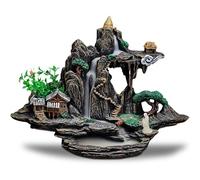 ZONSUSE Porta Incienso Cascada de Humo de Montaña, Soporte Incienso con Paisaje de Cascada, Quemador de Incienso con Reflujo de Montaña, Regalos de Decoración con Aromaterapia (Colina B)