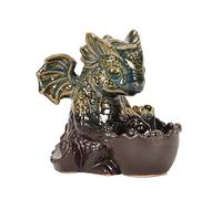 ZONSUSE Quemador de Incienso de Dragón, Porta Incienso de Reflujo Dinosaurio, Soporte Incienso Dragon de Cerámica, Accesorios de Aromaterapia Regalos para Meditación Yoga Consciencia SPA (Dinosaurio)