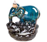 ZONSUSE Quemador Incienso Cerámica de Elefante, Porta Incienso Reflujo de Elefante, Soporte Incienso de Estatua de Elefante, para Yoga Mindfulness Regalo de Meditación Decoración (Elephant)
