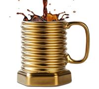 ZONSUSE Taza Divertida de Tornillo, Taza de Café 3D Estilo Industrial, Mug Original de Cerámica para Oficina, Regalo Creativo para Papá, Novio, Ingeniero y Amantes del DIY 380 ml (Perno de Oro)