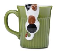 ZONSUSE Taza Gato Divertida, Taza Original con Gatito Asomándose, Taza Café Gato Astuto, Mug de Animales 3D, Bonito Regalo para Damas, Niñas, Novias, Parejas 350ml (Gatito Calicó)