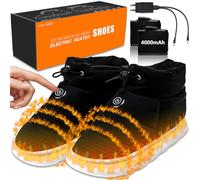 ZONSUSE Zapatos Calefactores Electricos, Zapatillas Calefactables, Calentador de Pies Recargables,3.7V 4000mAh Zapatos Calientes Eléctricos,con 3 Niveles de Calor, con Adaptador UE (40-41)