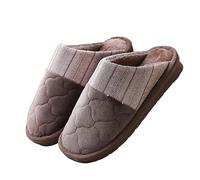 ZONTO Zapatillas Zapatillas De Otoño E Invierno Para Hombre De Talla Grande, Zapatos De Casa Extra Grandes, Zapatillas De Algodón Cálidas-Marrón-47-48